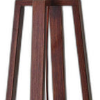 Walnut Wood Finish Linen Fabric Shade Table Lamp