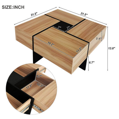 Coffee Table With 4 Storage Compartments