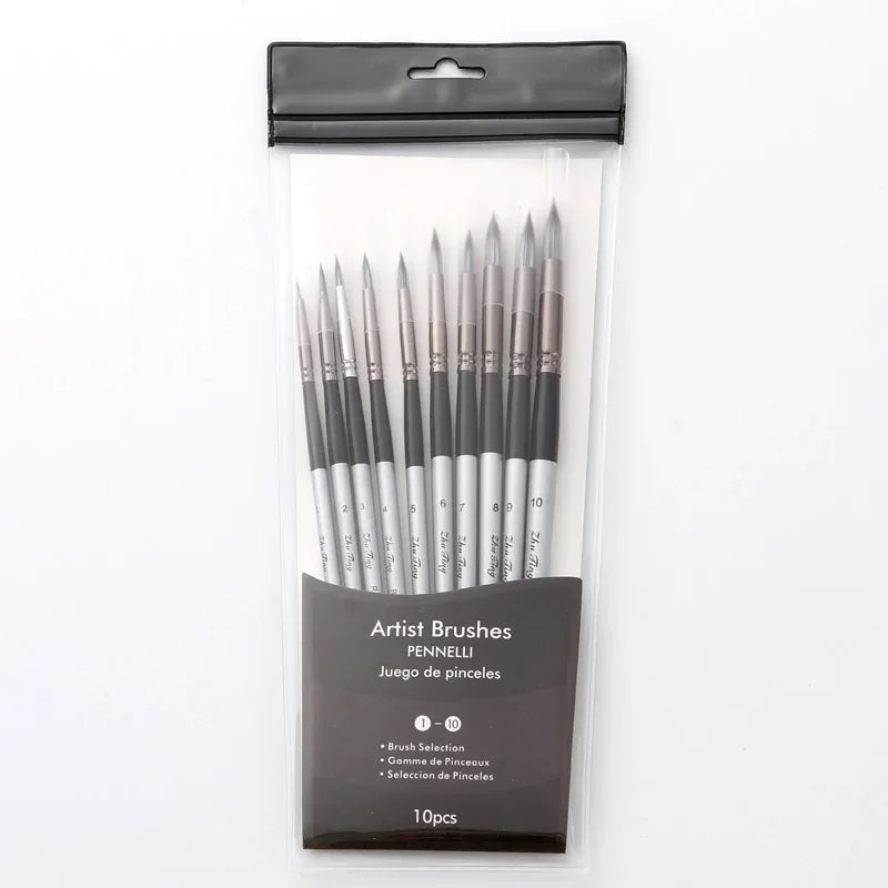 10 Artist Watercolor Painting Brushes