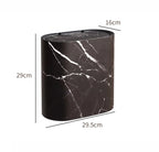 Marble Trash Can - Black & White